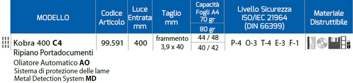 Kobra 400 C4 PORTADOCUMENTI AO MD