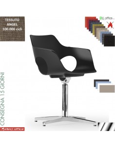 JAMILA Sedia girevole base alluminio 4 razze rivestimento tessuto ANGEL class 1IM