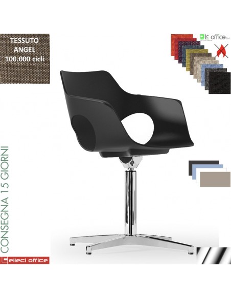 JAMILA Sedia girevole base alluminio 4 razze rivestimento tessuto ANGEL class 1IM