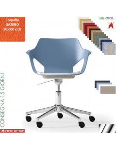 JAMILA Sedia girevole su ruote alzata a gas rivestimento ecopelle GAZEBO class 1IM