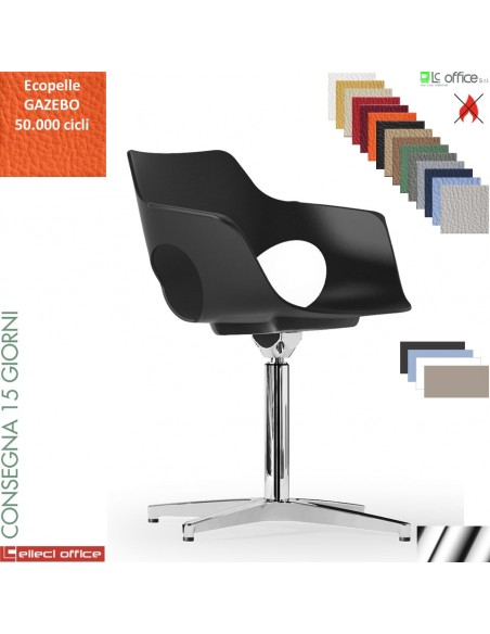 JAMILA Sedia girevole 4 razze rivestimento ecopelle GAZEBO class 1IM