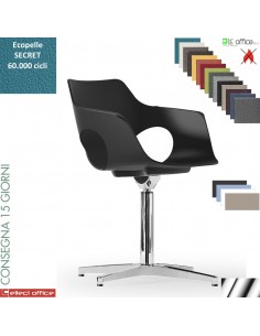 JAMILA Sedia girevole base alluminio 4 razze rivestimento ecopelle SECRET class 1 IM