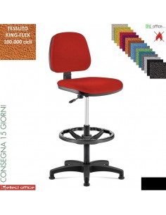 PRACTICA Sgabello appoggiapiedi regolabile base nylon rivestimento tessuto KING-FLEX class 1 IM