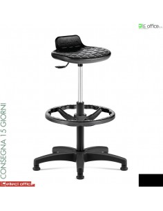 PRACTICA Sgabello appoggiapiedi regolabile base nylon rivestimento ecopelle GAZEBO class 1IM