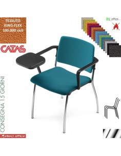 TEOREMA impilabile sedia e schienale imbottito rivestimento tessuto KING-FLEX class 1 IM