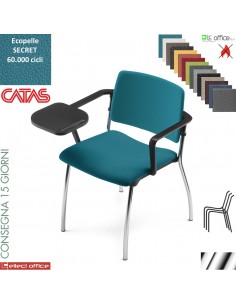 TEOREMA sedia impilabile sedile e schienale imbottito rivestimento ecopelle SECRET class 1 IM