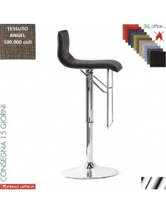 UPPER A sgabello girevole imbottito base cromo rivestimento tessuto ANGEL class 1IM