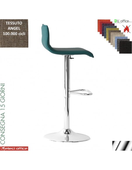UPPER B sgabello girevole imbottito base cromo rivestimento tessuto ANGEL class 1IM