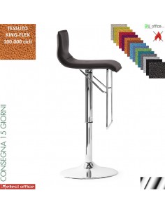 UPPER A sgabello girevole imbottito base cromo rivestimento tessuto KING-FLEX class 1 IM