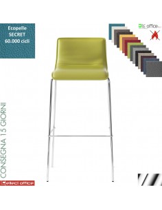 UPPER C sgabello imbottito base cromo rivestimento ecopelle SECRET class 1 IM
