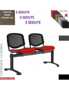 EASY panca imbottita schienale rete attesa rivestimento tessuto ANGEL class 1IM