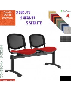 EASY panca imbottito attesa schienale rete rivestimento ecopelle GAZEBO class 1IM