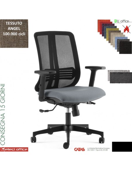 Altea Poltrona operativa  schienale rete syncro multibloc traslatore base nylon tessuto  Angel - catas