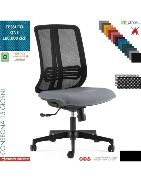 Altea Poltrona operativa schienale rete syncro multiblock base nylon tessuto ONE - catas