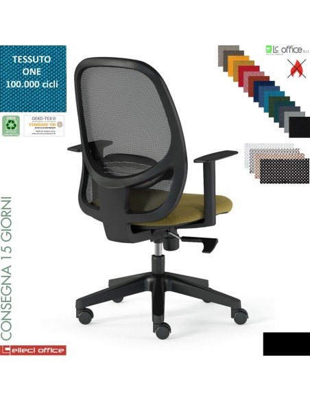Sierra operativa syncro multiblock traslatore schienale rete base neri tessuto ONE class 1 IM