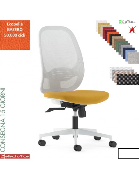 Sierra sedia Operativa syncro multi block schienale rete base BIANCA