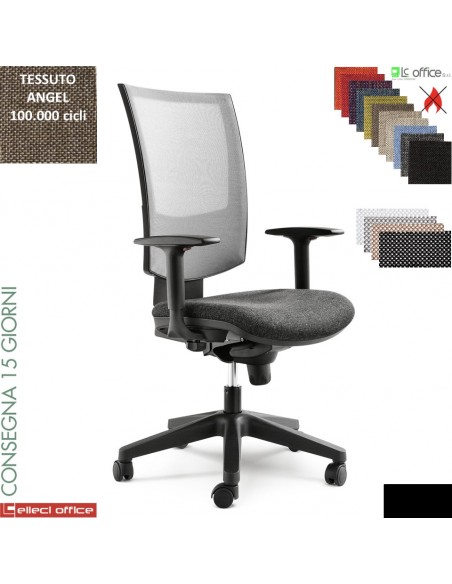Jenia Mesh sedia Operativa syncro multiblock schienale rete up-down base nylon rivestimenti tessuto ANGEL