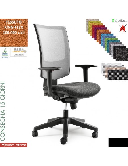 Jenia Mesh sedia Operativa syncro multiblock schienale rete up-down base nylon TESSUTO KING FLEX class 1 IM