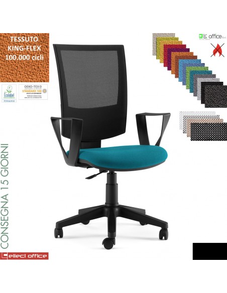 Jenia Mesh Operativa contatto permanente schienale rete up-down base nylon TESSUTO KING FLEX class 1 IM