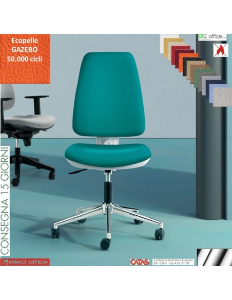 Masha operativa contatto permanente cover bianchi base acciaio cromato rivestimenti ecopelle GAZEBO CATAS