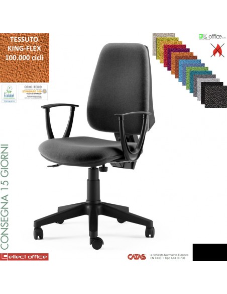 Masha sedia operativa contatto permanente cover bianchi base acciaio cromato TESSUTO KING FLEX class 1 IM