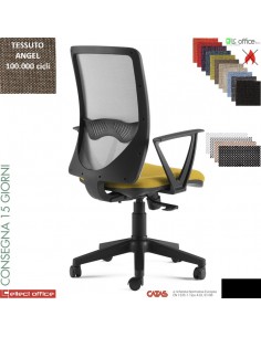 Oxy sedia operativa schienale rete syncro multiblock base nylon rivestimenti tessuto ANGEL Class 1 IM