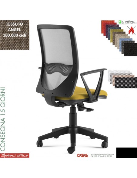 Oxy sedia operativa schienale rete syncro multiblock base nylon rivestimenti tessuto ANGEL Class 1 IM