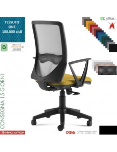 Oxy sedia operativa schienale rete syncro multiblock base nylon tessuto ONE class 1 IM