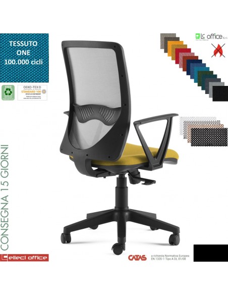 Oxy sedia operativa schienale rete syncro multiblock base nylon tessuto ONE class 1 IM