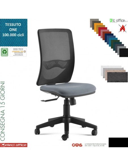 Oxy sedia operativa schienale rete syncro multiblock base nylon rivestimento tessuto ONE class 1 IM