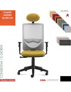 Oxy poltrona direzionale appoggiatesta schienale rete syncro multiblock base nylon ecopelle GAZEBO class 1 IM