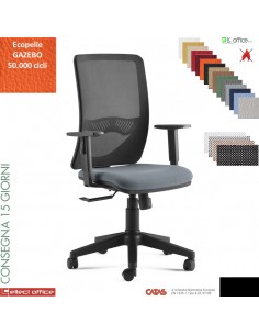 Oxy poltrona operativa schienale rete syncro multiblock base nylon ecopelle GAZEBO class 1 IM