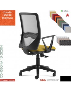 Oxy sedia operativa schienale rete syncro multiblock base nylon ecopelle GAZEBO class 1 IM
