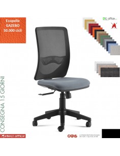 Oxy sedia operativa schienale rete syncro multiblock base nylon ecopelle GAZEBO class 1 IM