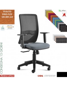 Oxy poltrona oprativa schienale rete syncro multiblock base nylon TESSUTO KING FLEX class 1 IM