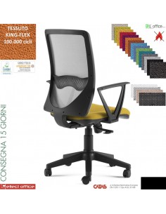 Oxy sedia oprativa schienale rete syncro multiblock base nylon TESSUTO KING FLEX class 1 IM