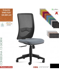 Oxy sedia oprativa schienale rete syncro multiblock base nylon rivestimenti TESSUTO KING FLEX class 1 IM