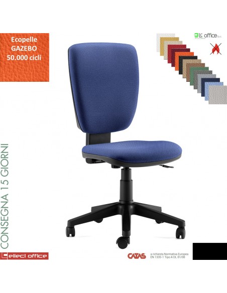 START sedia operativa contatto permanente schienale up-down base nylon rivestimenti ecopelle GAZEBO