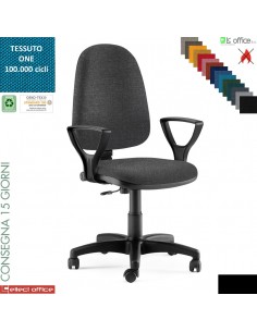 TIM poltrona operativa con contatto permanente base nylon braccioli fissi tessuto ONE class 1 IM