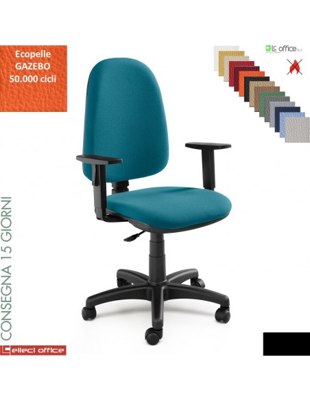 TIM poltrona operativa con contatto permanente base nylon braccioli regolabile rivestimenti ecopelle GAZEBO