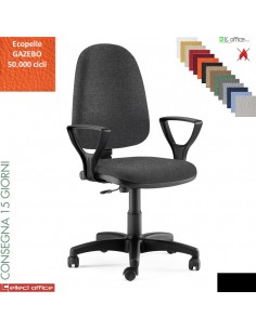 TIM poltrona operativa con contatto permanente base nylon braccioli fissi rivestimenti ecopelle GAZEBO