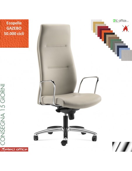 Trilogy Direzionale syncro multiblock braccioli fissi acciaio cromato base in alluminio rivestimenti ecopelle GAZEBO Class 1 IM