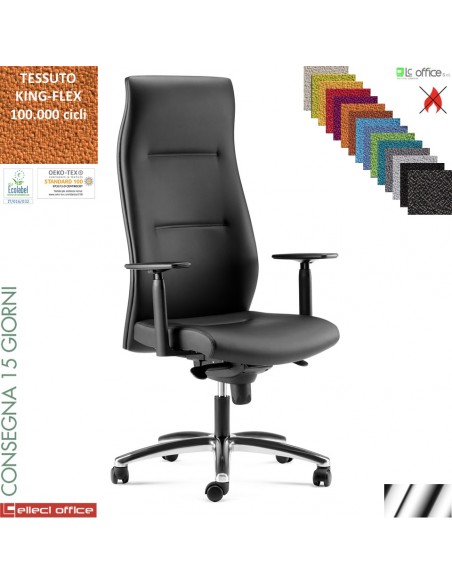 Trilogy poltrona direzionale syncro multiblock braccioli regolabili in altezza base in alluminio TESSUTO KING FLEX class 1 IM