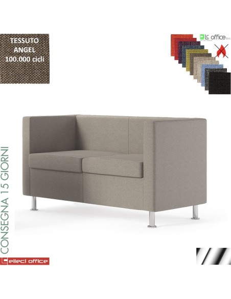 BOX divano due posti con piedini finitura cromo rivestiment tessuto Angel class 1 IM