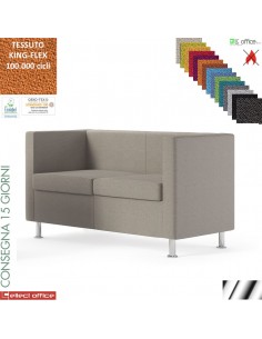 BOX divano DUE posti con piedini finitura cromo rivestimento TESSUTO KING FLEX class 1 IM