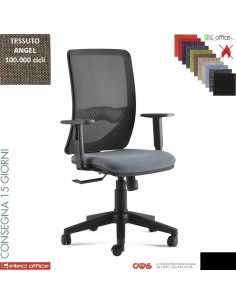 Oxy poltrona operativa schienale rete syncro multiblock base nylon rivestimenti tessuto ANGEL Class 1 IM