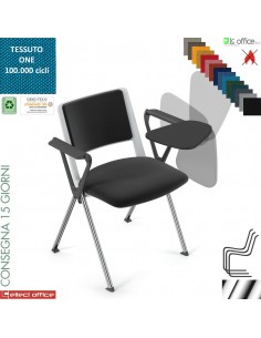 POP sedia impilabile sedile imbottito schienale rete cover bianchi telaio 4 gambe cromo rivestimenti tessuto ONE class 1 IM