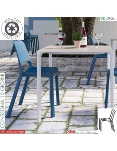 ISLA Sedia impilabile in polipropilene riciclato 2 colori disponibile BLU E GRIGIO CATAS