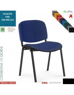 Easy Sedia quattro gambe con telaio cromato sedile e schienale imbottiti rivestimenti tessuto ONE class 1 IM