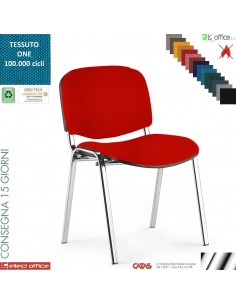 Easy Sedia quattro gambe con telaio cromato sedile e schienale imbottiti rivestimenti tessuto ONE class 1 IM